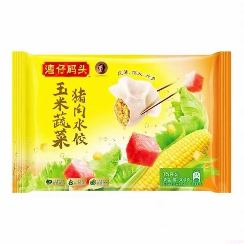 湾仔码头玉米蔬菜猪肉味水饺 24包 300G