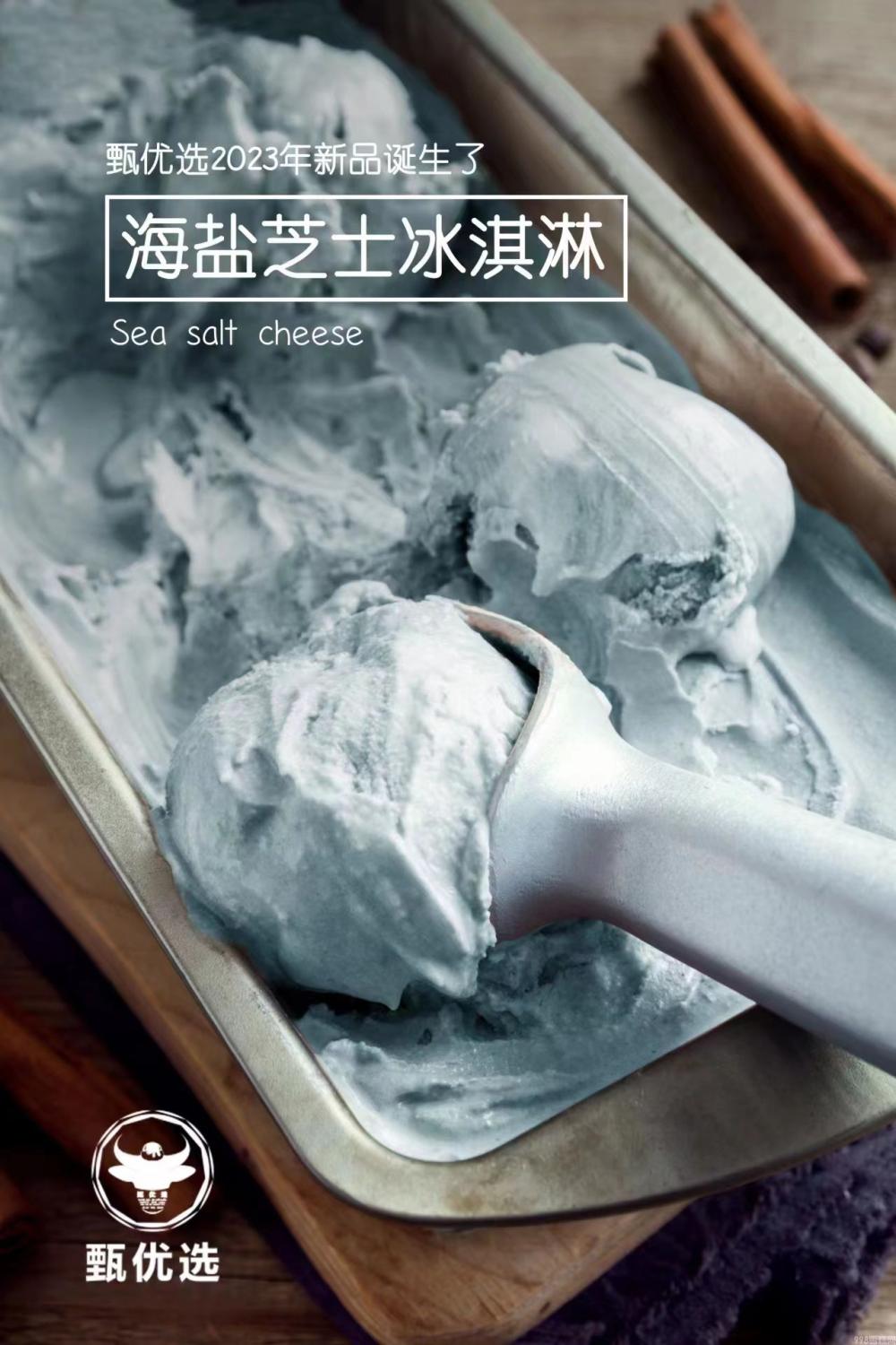 甄优选牛乳餐饮大桶装冰淇淋海盐芝士冰淇淋 4KG